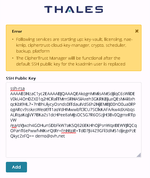 Add SSH Public Key