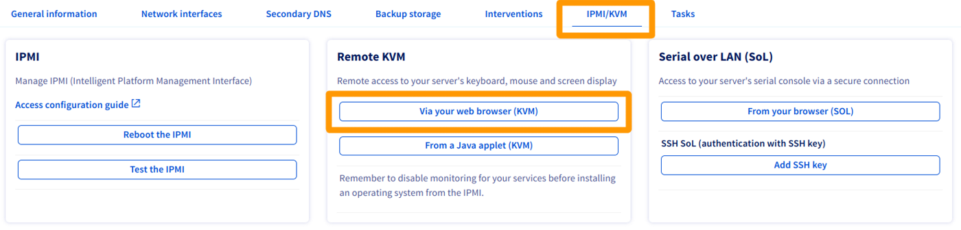 HTML KVM Access