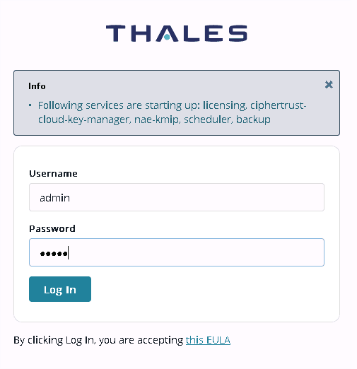 Default log in
