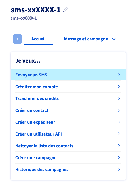 envoi SMS