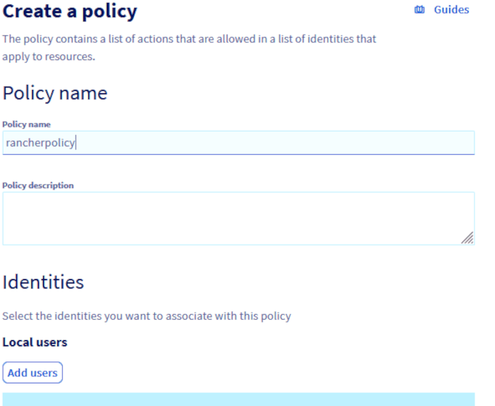 Create policy users