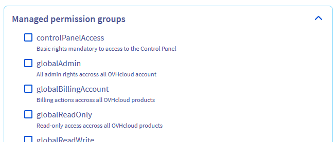 Permissions groups UI