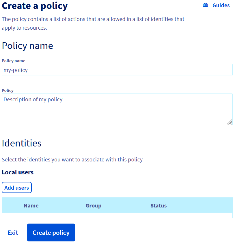 Create a policy