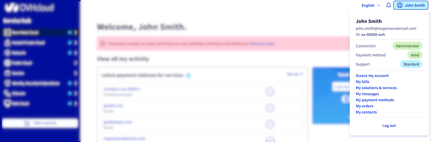 área de cliente - gestionar mi cuenta