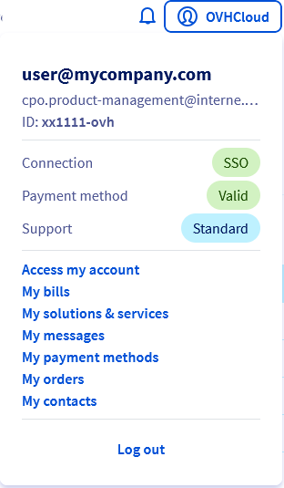OVHcloud user infos federation