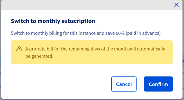 Confirm billing calculation change