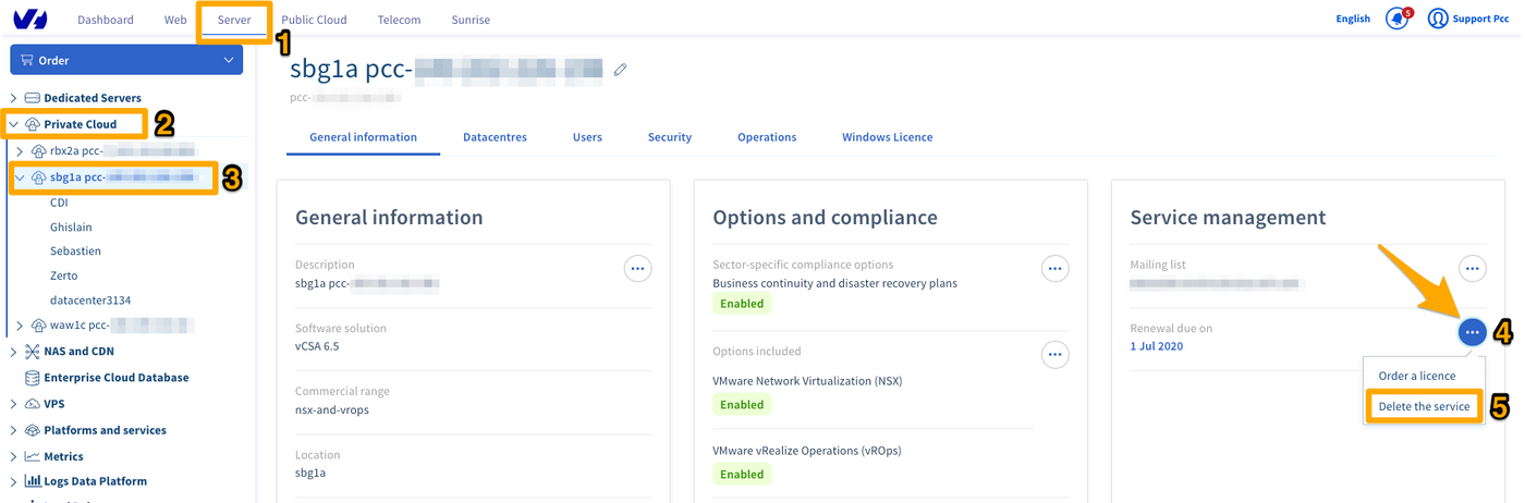 resiliation depuis l'espace client