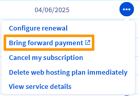 Opzione Anticipa il pagamento