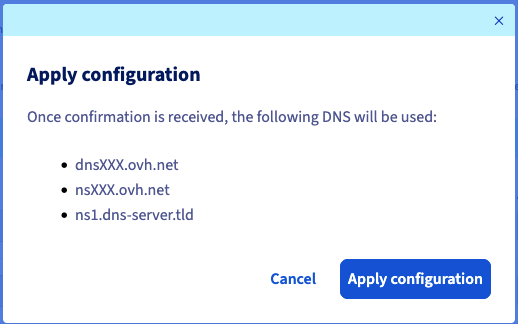 Alteração dos servidores DNS