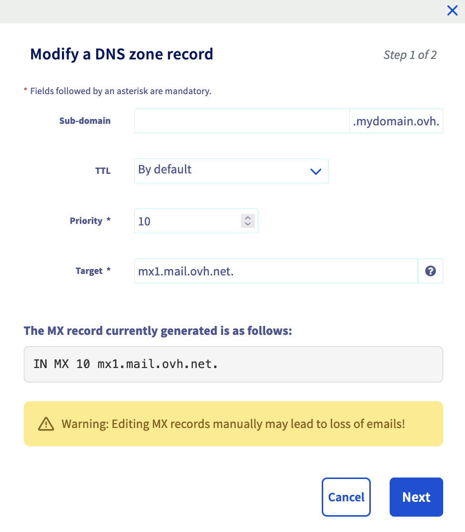 DNS MX record
