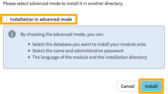 Installation rapide d'un module