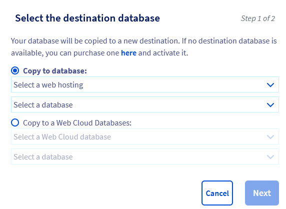 Interfaz de copia BDD