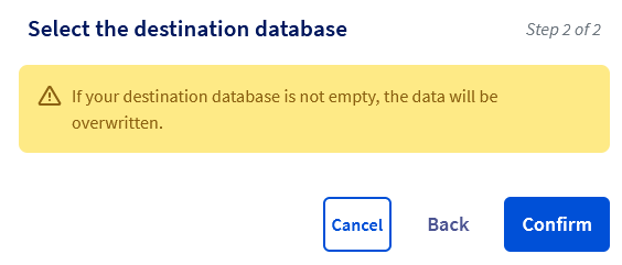 Mensaje de confirmación copiar BDD