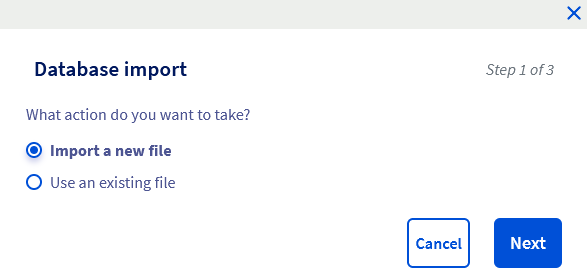 Importazione database