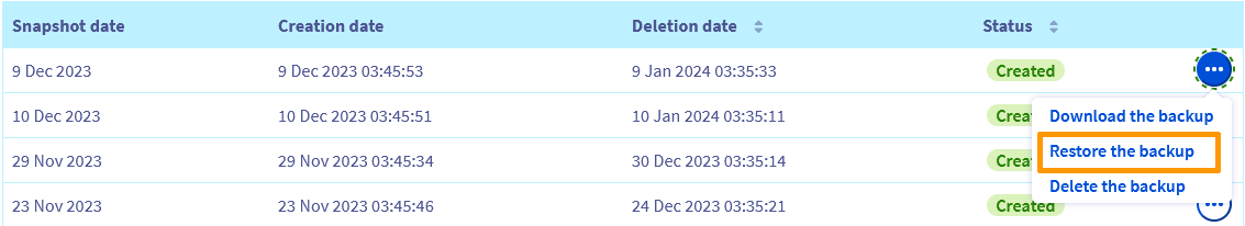 Importazione database