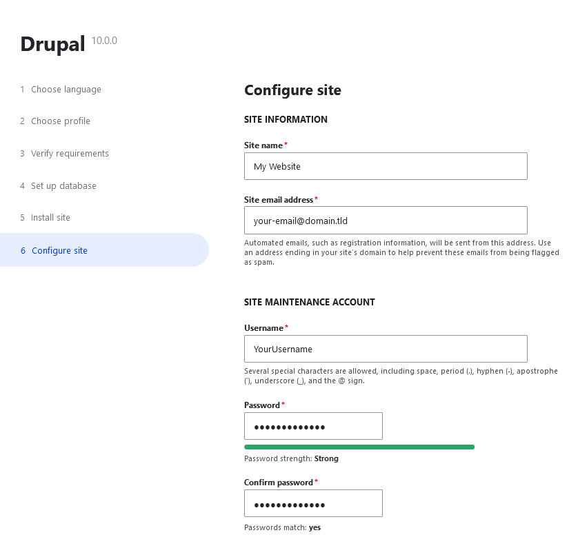 Drupal instalation step 5-1