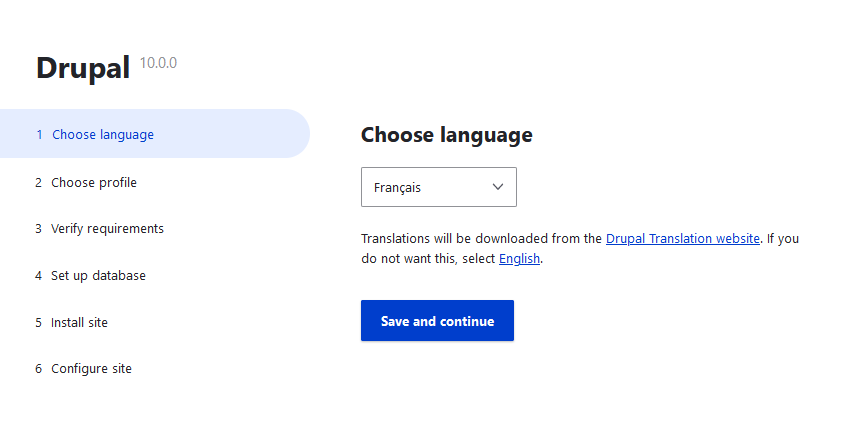 Drupal instalation step 1