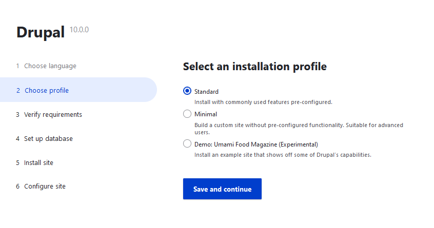 Drupal instalation step 2