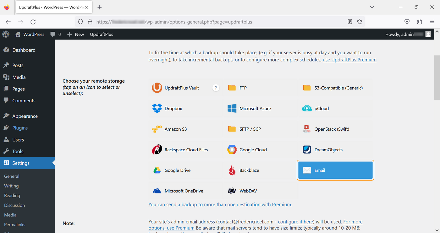 Sicherung per E-Mail