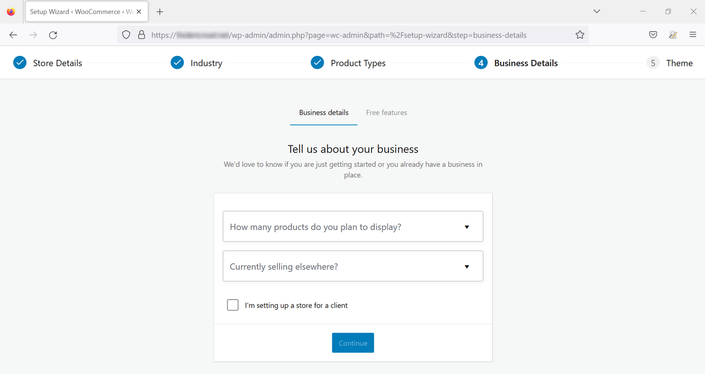 Setup Wizard - Business Details