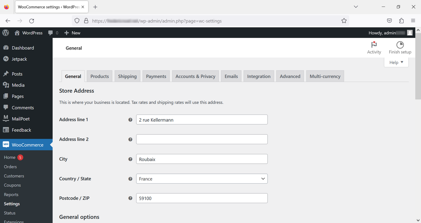 Setup Wizard - WooCommerce, Settings, Tabs