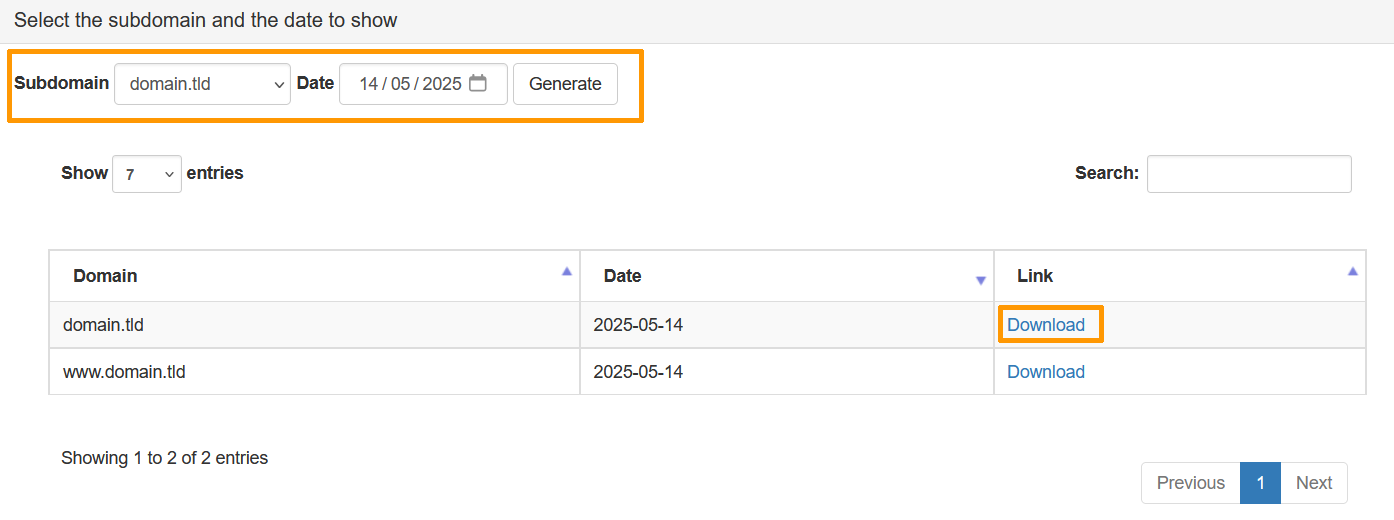 OSL CDN - Logs generated