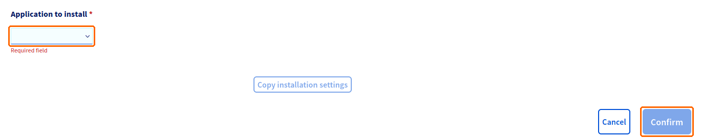 Select the single application to install and confirm