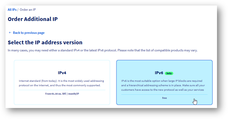 pagina di configurazione