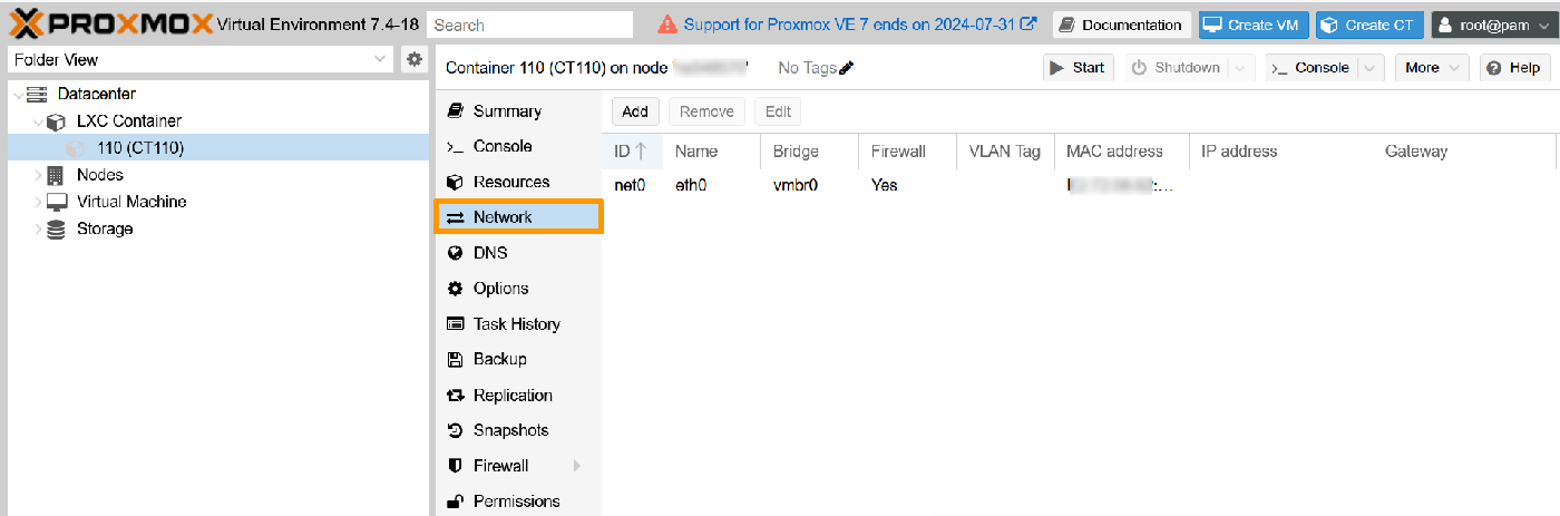 container configuration