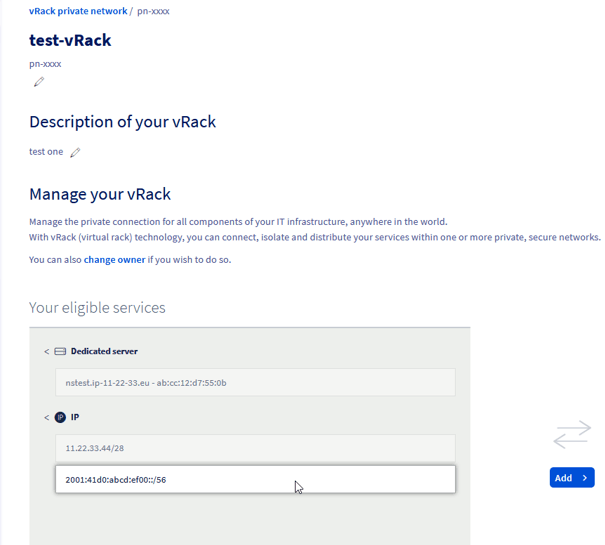gestione vRack