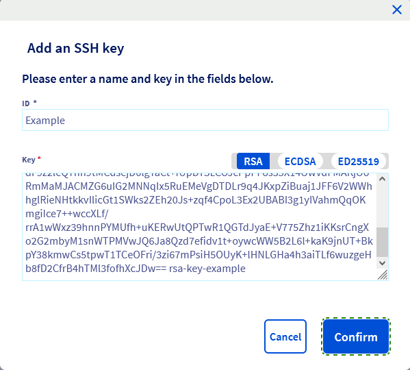 control panel ssh keys
