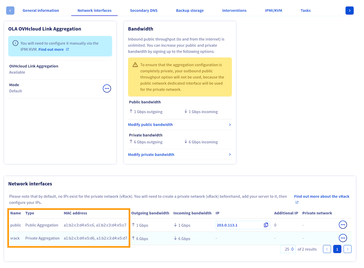 OVHcloud Control Panel