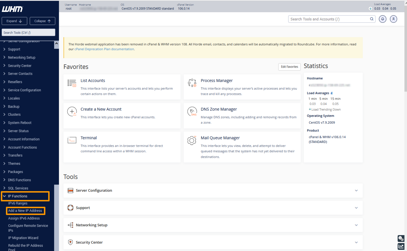 Ajouter une nouvelle adresse IP