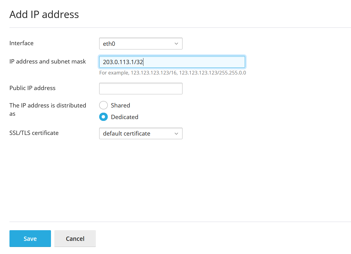 ajouter des informations IP