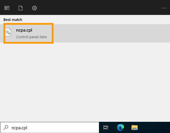Fenêtre Connexions réseau dans le panneau de configuration Windows