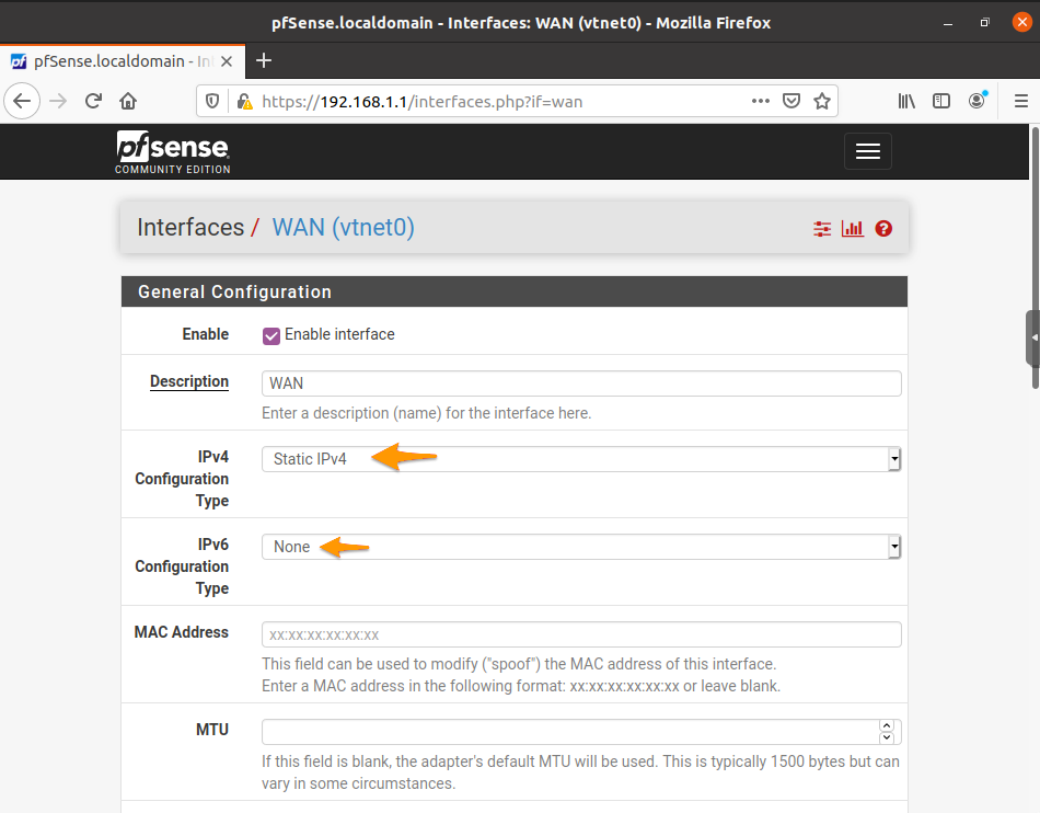 Configuration de pfSense 5