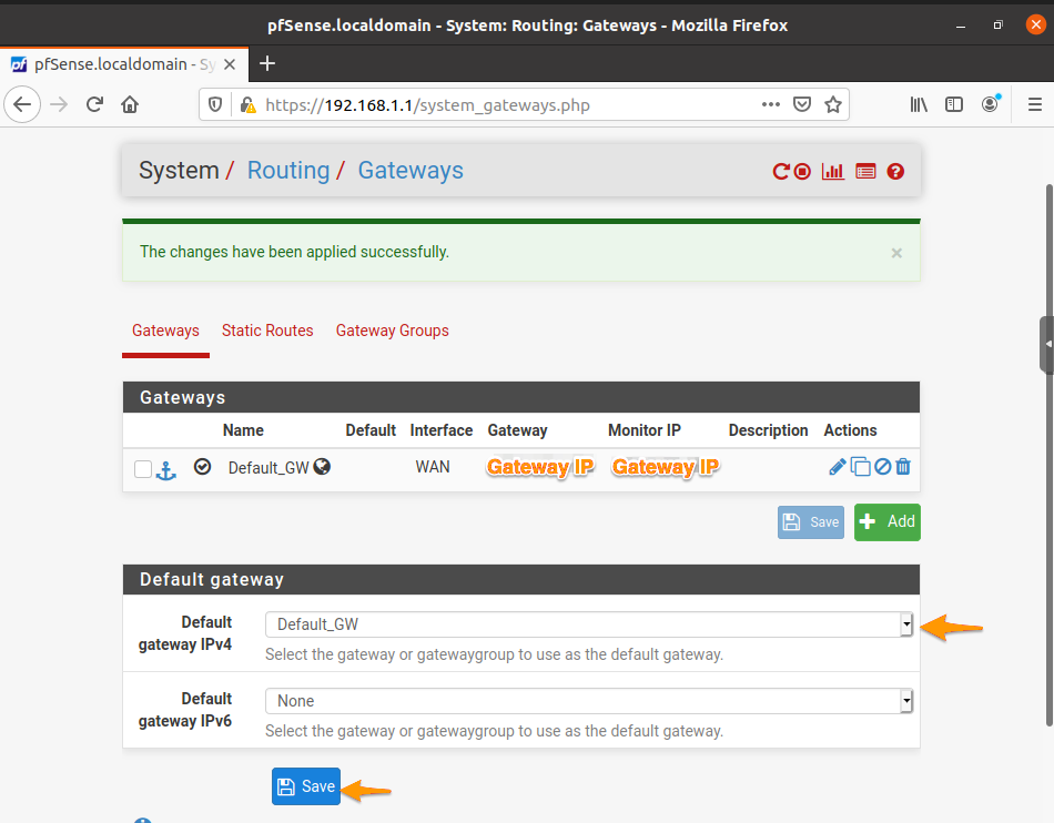 Configuration de pfSense 14