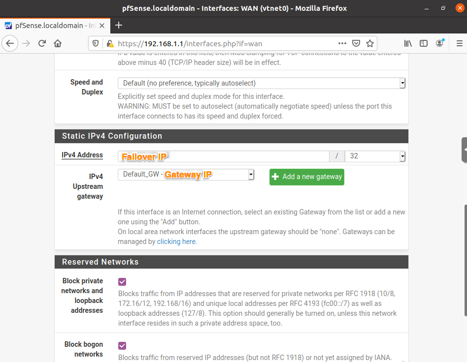 Configuration de pfSense 15