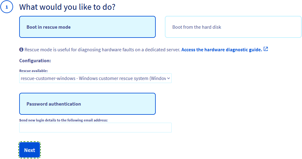 Modifica la modalità di avvio