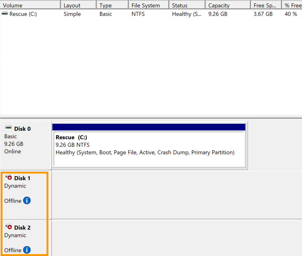 Gestione dischi Windows