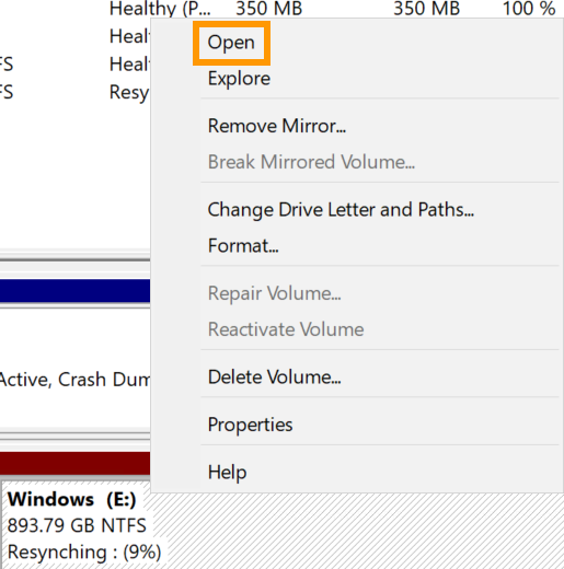 Gestione dischi Windows
