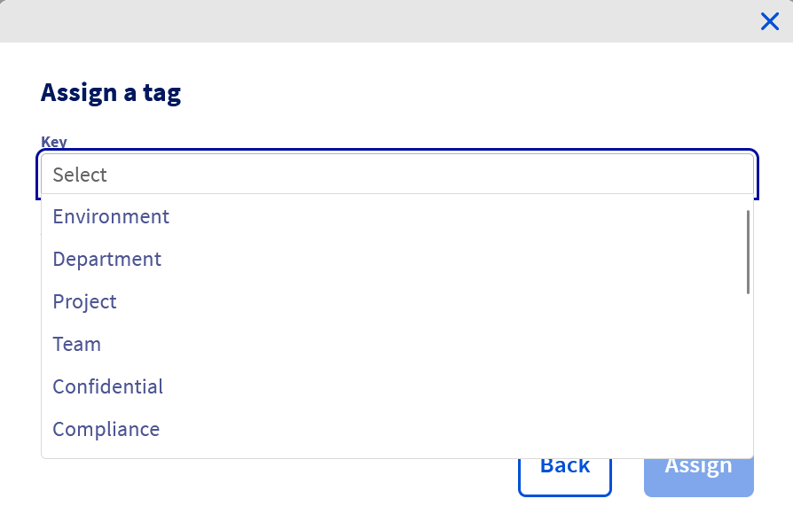 Assegna tag - chiave