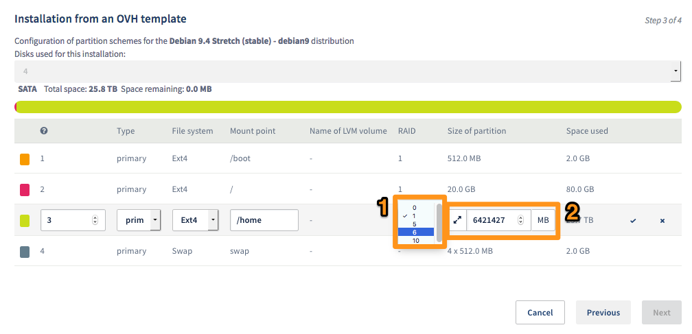 Modification de la /home