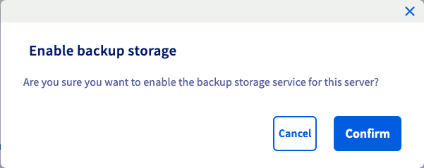Włącz Backup Storage