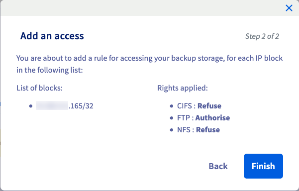 Dodaj dostęp do backupu