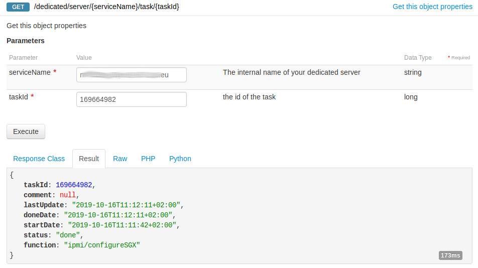 SGX-Konfigurationsaufgabe abrufen