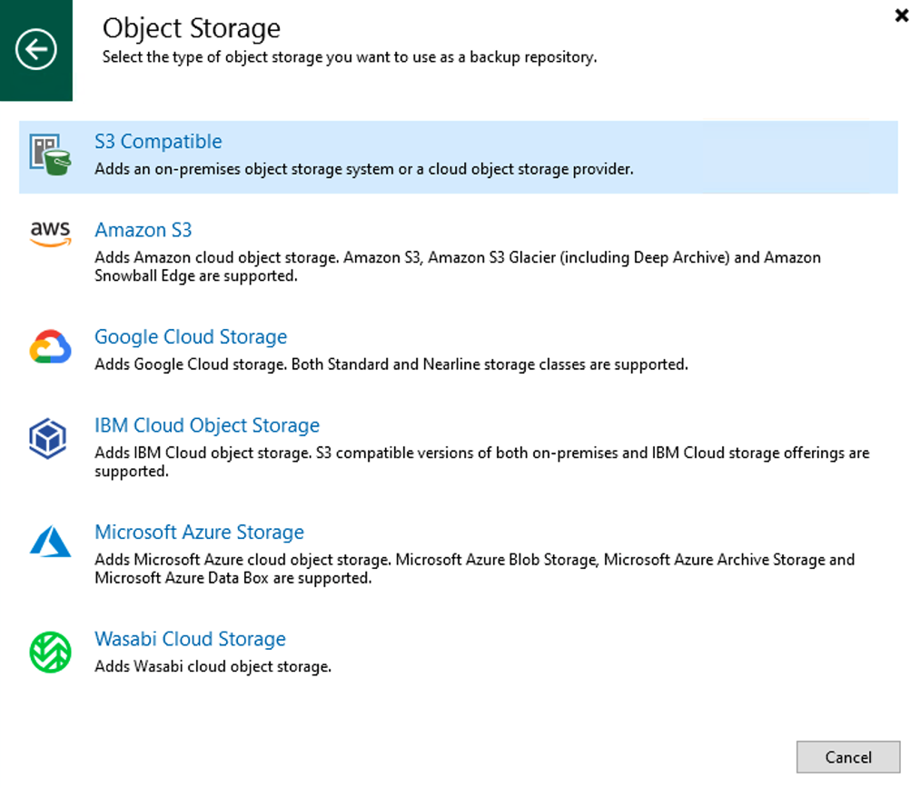 Veeam - S3 compatible