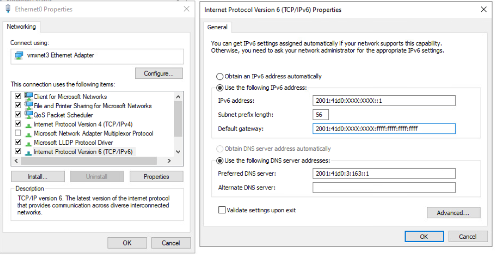 Windows IPv6 Configuration