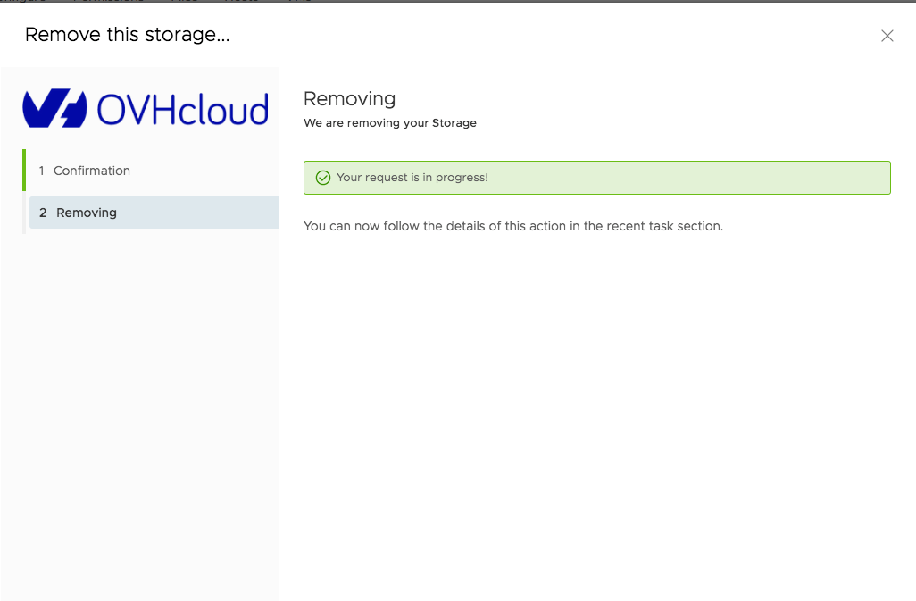 Usunięcie datastore potwierdzone