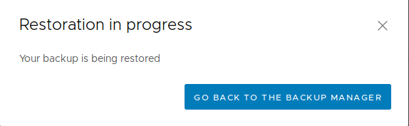 Validation de la restauration